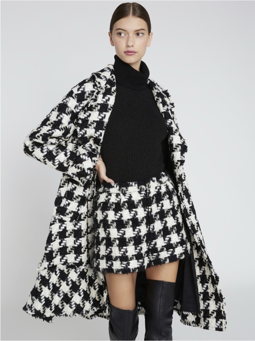 ALICE + OLIVIA Stefan Houndstooth Coat